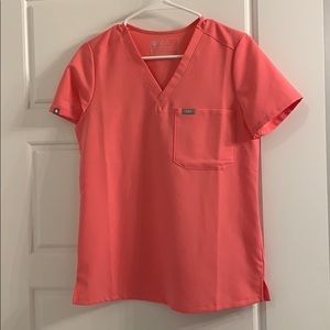 FIGS Neon pink Catarina scrub top (XS)